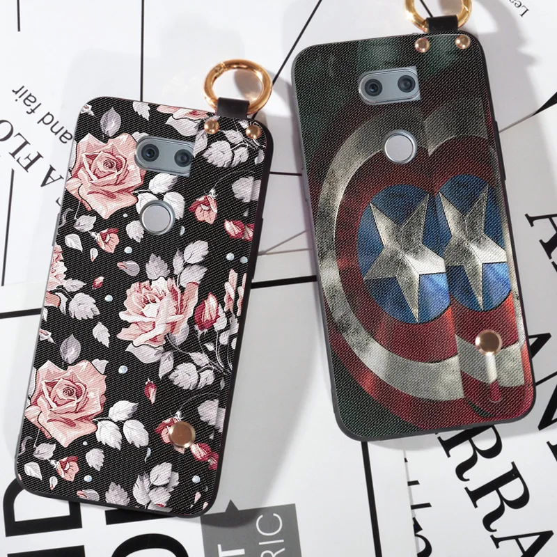 

Cool Captain Shield Case For LG Optimus G4 G4C G5 G6 3D Relief Floral Silicon Cover For LG Magna V20 V30