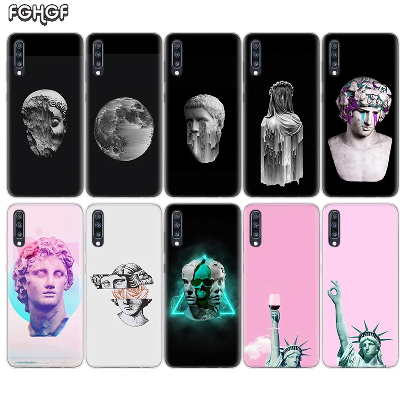 

Black White Glitch Soft TPU Case For Samsung Galaxy S10 Plus S10E A70 A50 A30 M40 M30 M20 A60 A40 A20 A10 M10 A20E A80 Cover