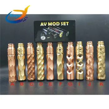 

AV Combat KIT e Cigarette 510 Wire 18650 battery box 25mm diameter mech mod Material brass /red copper Mechanical vaporizer mod