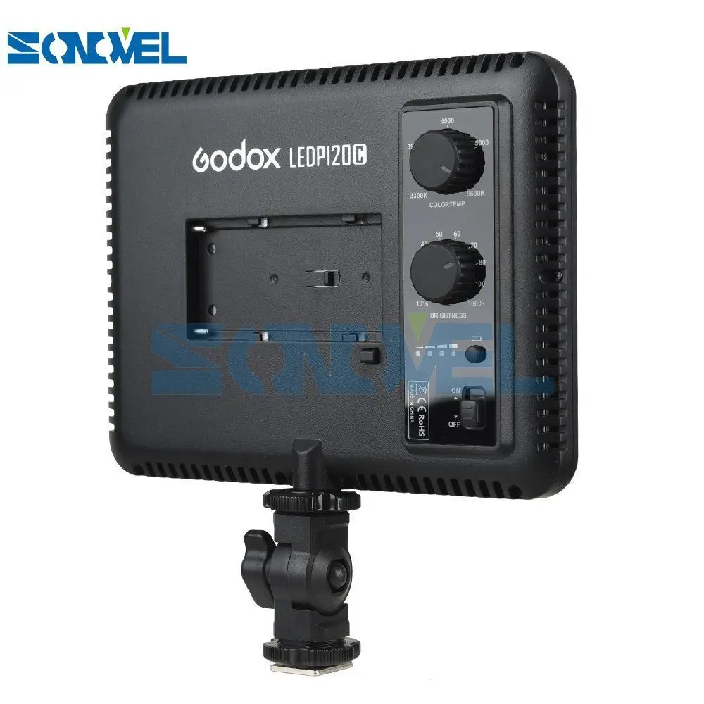  Godox LEDP-120C LED Video Lamp Light Panel 3300K~5600K+Battery and Charger for Camera Camcorder Vid