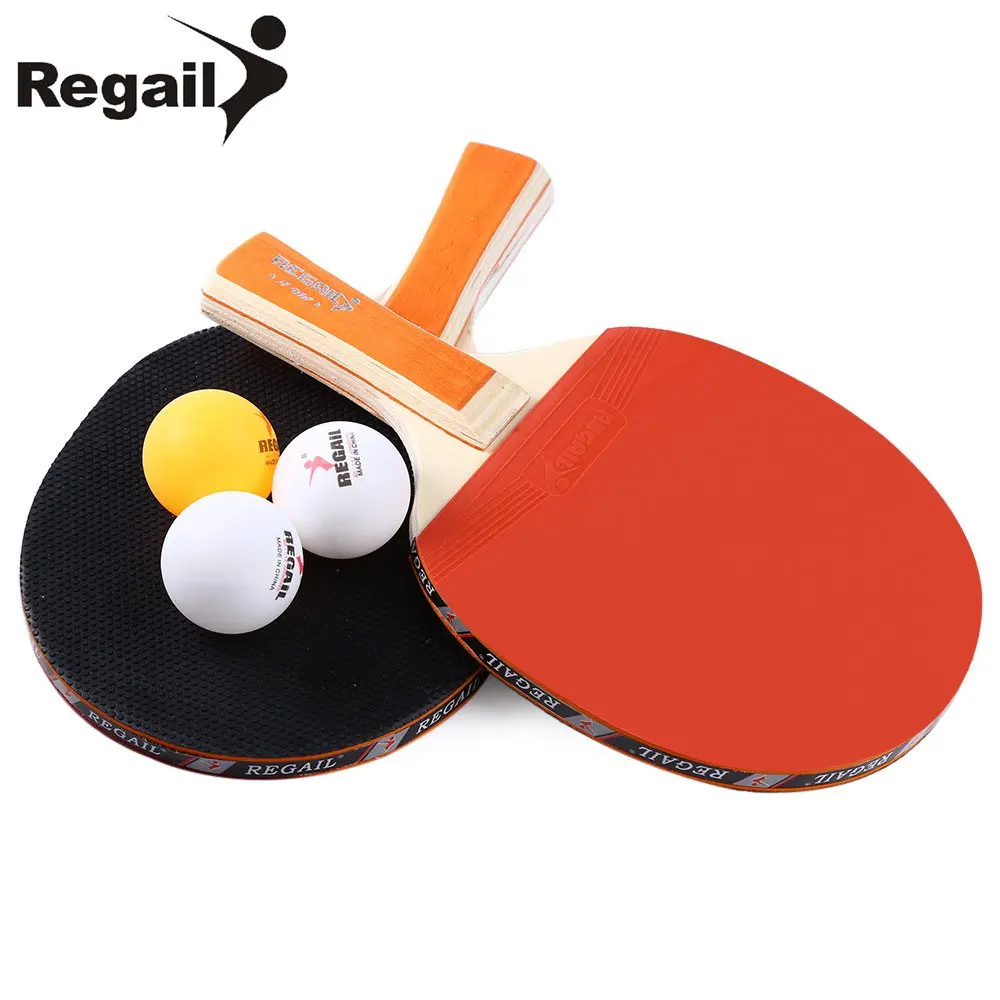 1Pair REGAIL Horizontal Grip Table Tennis Paddle Ping Pong Racket Two
