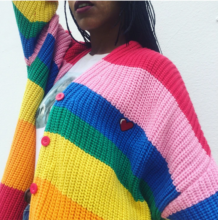 Rainbow Striped Cardigan - Well Pick