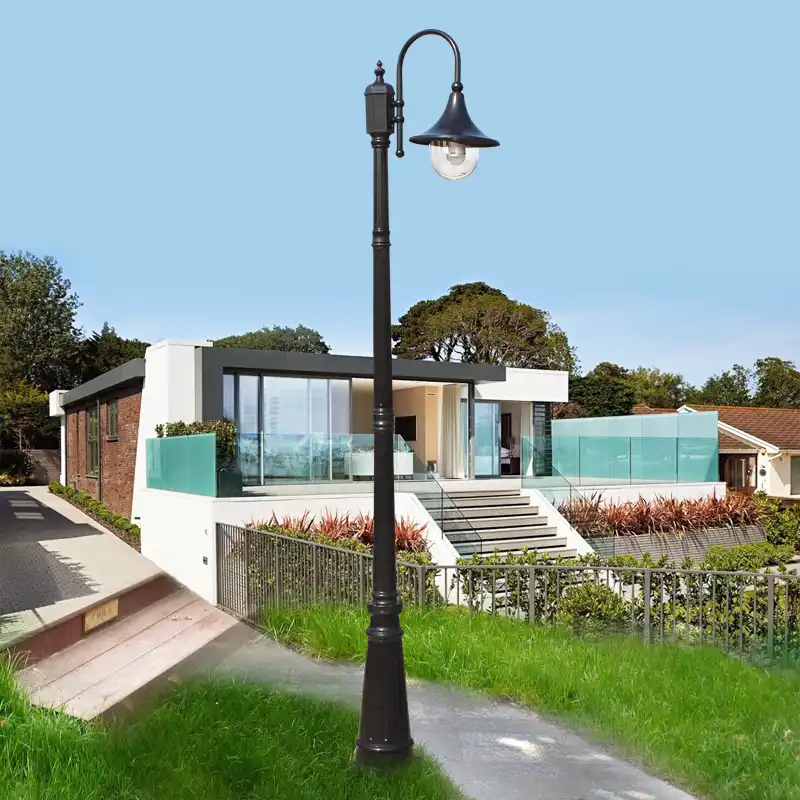 Mlzaosn Outdoor European Garden Lights High Pole Ip54 Aluminum Waterproof Led Landscape Street Courtyard Lamp