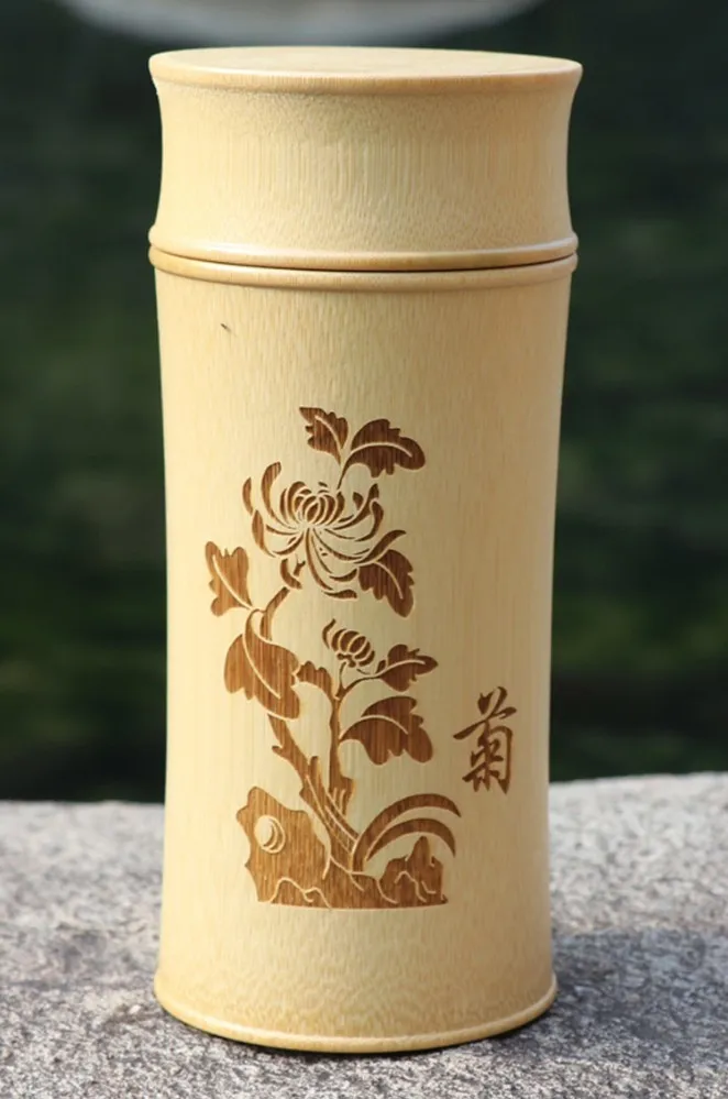 Natrual бамбуковый набор для хранения выгравированных бутылок, чайная коробка с герметичной крышкой, крышка для кофе, конфет, специй, сыпучих продуктов, контейнер, банка