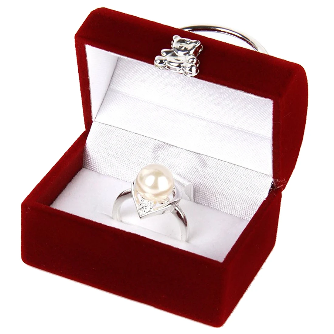 

Jewelery Box Display Case for Ring Earrings Box Organizer - Red