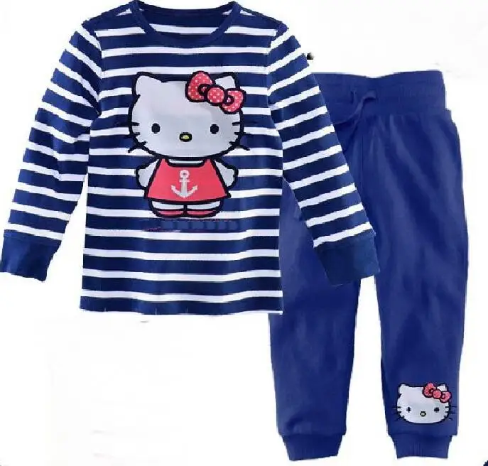 

Promotion Cheap Spring Autumn Kids Sleepwear Baby Girls Boys Long Sleeve Pajamas Cotton Childrens Pyjamas tshirt +pants sets