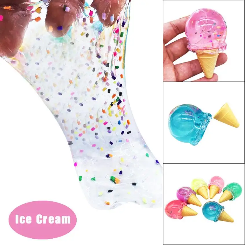 

New Arrival DIY Cotton Slime Clay Ice Cream Crysta Jelly Toy Soft Slime Scented Stress Relief Toy Sludge Toys Clear Slime