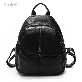 

Leather Backpack Women's Fashion Leisure Shoulder Bag Women Black Backpacks