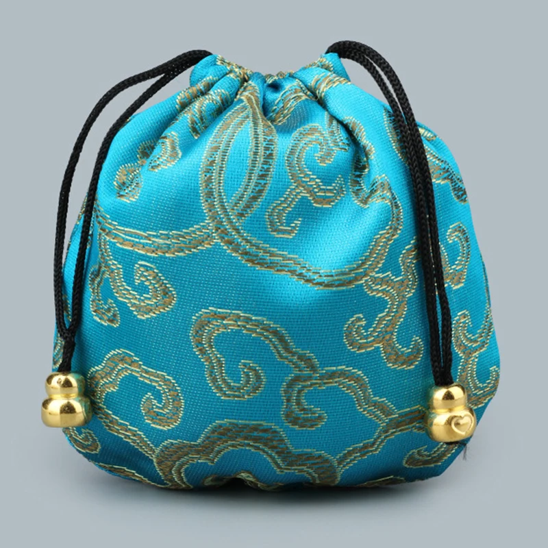 

5pcs/Lot Mini Reusable Handmade Fabric Drawstring Gift Storage Bag Chinese Silk Brocade Pouches Bag Damask Jewelry Gift Bags