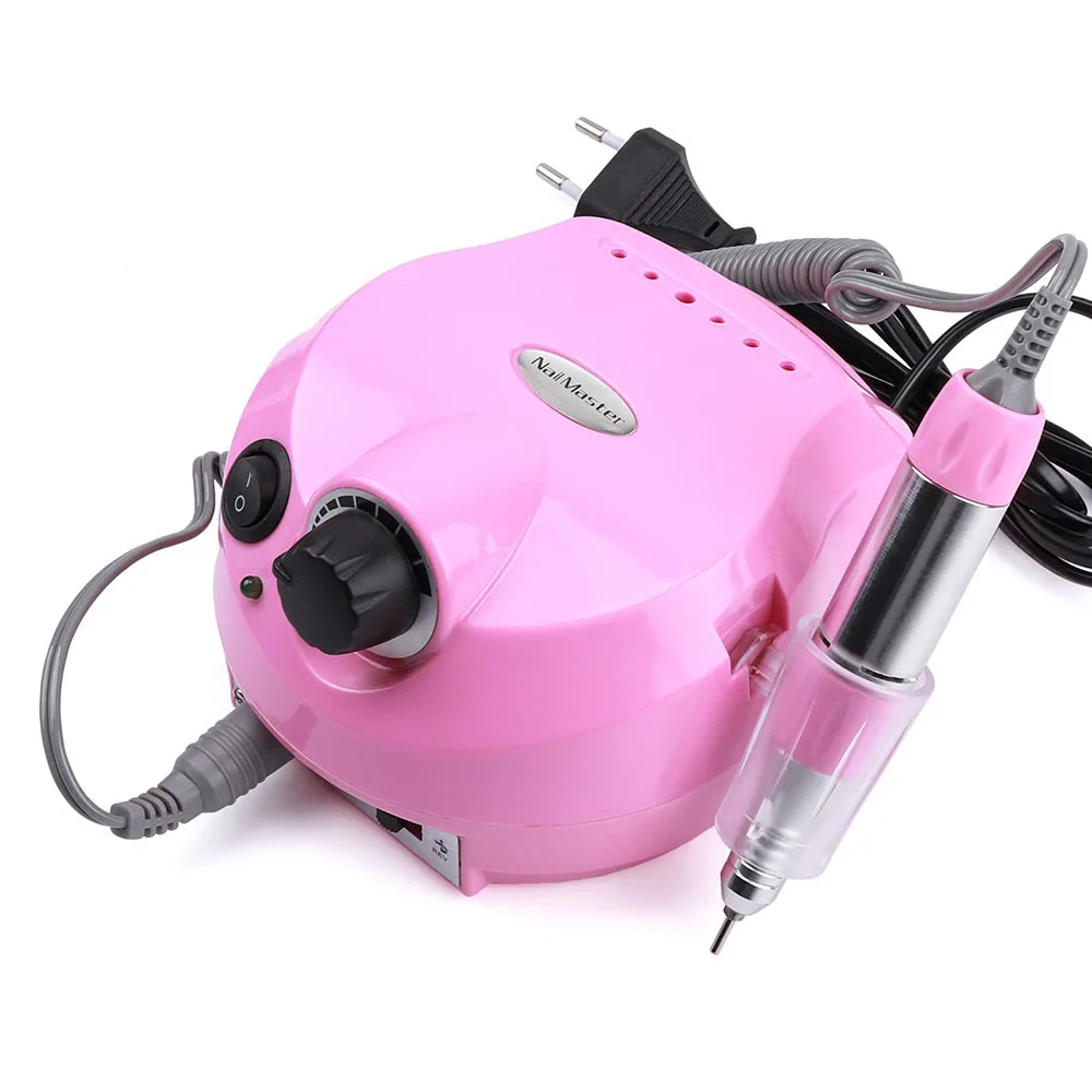 35000 об/мин 30 Вт Набор для маникюра и педикюра профессиональная электрическая пилка сверло электрическая машина Полировочная пилка для нейл-арта оборудование инструмент - Цвет: Pink us plug