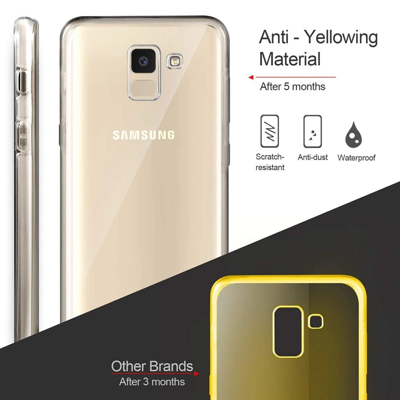

360 Full Body Case for Samsung Galaxy S10 S8 S9 Plus S10E S7 S6 Edge J8 J4 J6 A6 A8 Plus A7 A750 2018 Soft TPU Front&Back Cover
