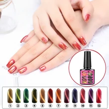 

3D Flame Red Cat Eye Gel Nail Polish Soak Off Magnetic Gel Varnish UV Nail Art Base Top Coat Primer Magnet Gel Lacquer