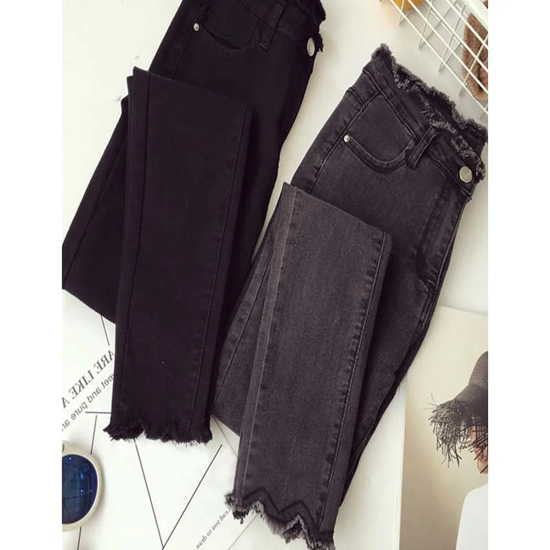 

Skinny jeans femme for women high waist jeans 2019 woman plus size 5xl pants Stretch womens distressed denim clothes black lady