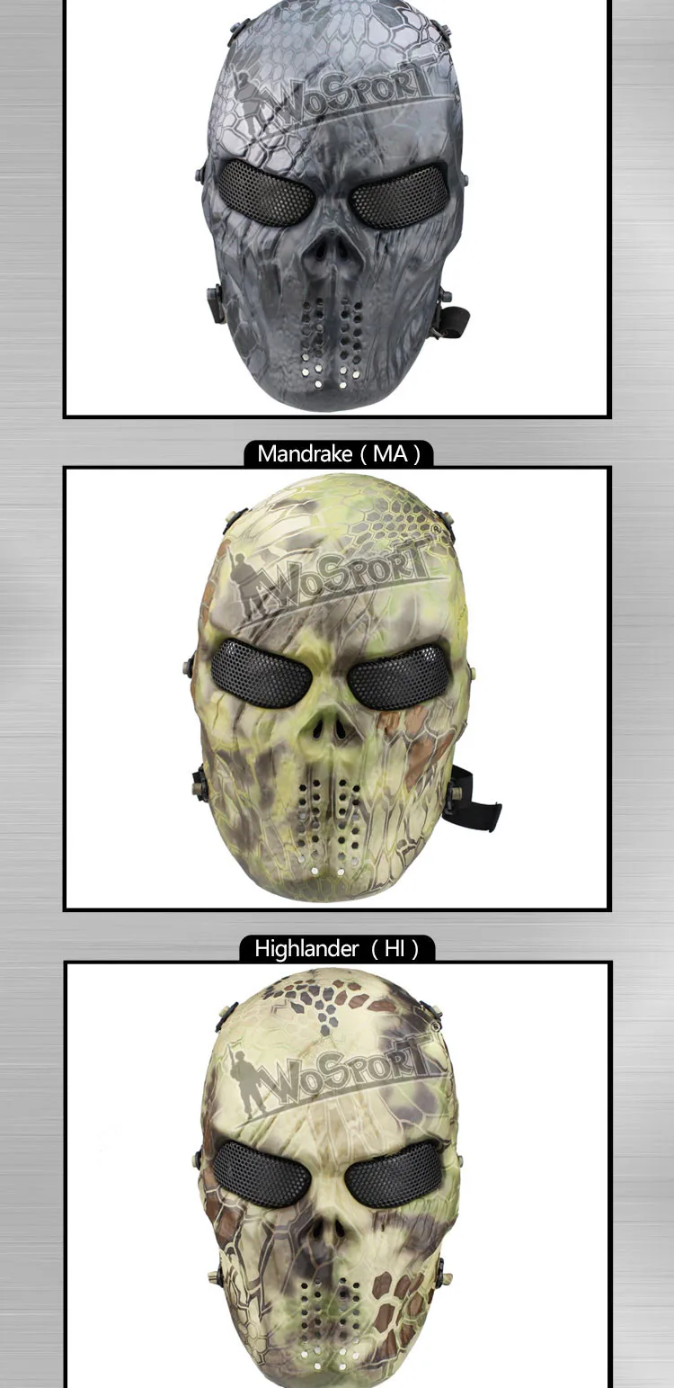 Открытый M06 военный Пейнтбол Airsoft Череп защита анфас маска для вечеринок, Хэллоуина призрак камуфляж тактический маска
