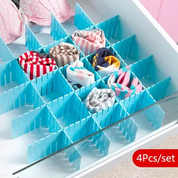

4Pcs 25*7CM Drawer Divider Partition Storage Organizer Underwear Socks Clapboard DIY Grid Plastic Drawer Separator