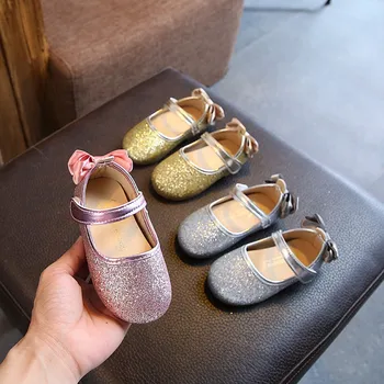 

Spring Autumn Baby Girls Shoes Princess Baby Bling Dance Shoes Children Cute Bow Soft Bottom Toddler Shoes 3 Colors