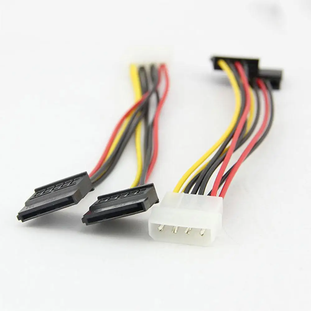 

Cewaal New 4PIN To 15Pin 1 In 2 SATA Splitter Power Cable Cord Lead Adapter Connector