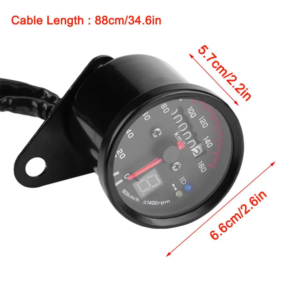 Универсальный хромированный цифровой одометр для мотоцикла, спидометр, тахометр, светодиодный индикатор для современных мотоциклов