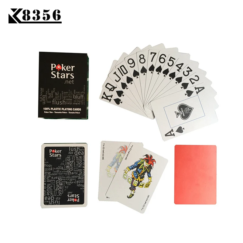 

K8356 Playing Cards Game Baccarat Texas Hold'em Poker Cards Plastic PVC Waterproof Frosting Pokerstar Board Games 2.48*3.46 inch