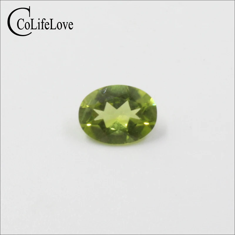 

6 mm * 8 mm 1.2ct natural oval cut peridot loose gemstone for jewelry shop 100% real natural peridot gemstone