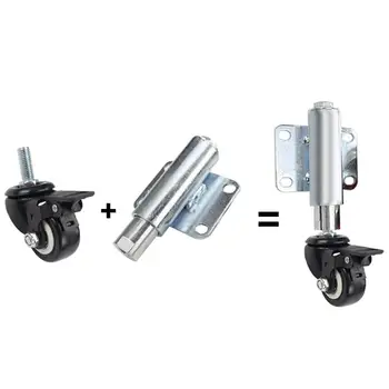 

1Pcs Spring-Loaded casters /2in Swivel Door Caster/Heavy-Duty Long Pole Silent Wheel/Polyurethane, 200lb,