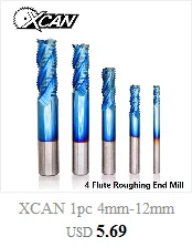 XCAN 1 шт. 4/6 мм хвостовик 1 Торцевой фрезерный станок карбидная заканчивающаяся мельницей покрытие синего цвета с ЧПУ для вырезания гребней и Одна Флейта концевой фрезы Резак