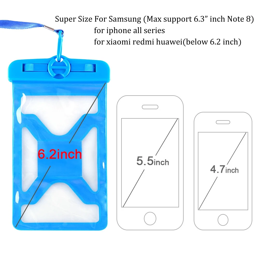 Floveme 6.2 &quotВодонепроницаемый сумка для IPhone X 8 7 6S 6 Plus 5S 5 SE Лето Подводные Clear чехол