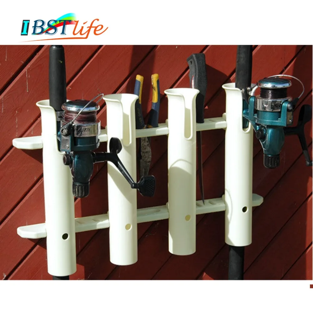 

Boat Marine Yacht Kayak Vertical 4 Tube Fishing Rod Holder Organiser Pole Tube Mount Bracket Socket Rack Lure Pliers Storage