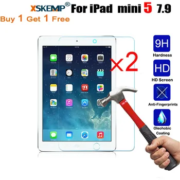 

XSKEMP 2Pcs/Lot Explosion proof 9H Tempered Glass Screen Protector For iPad mini 5 7.9 A2133 A2124 A2126 A2125 Tablet Protective