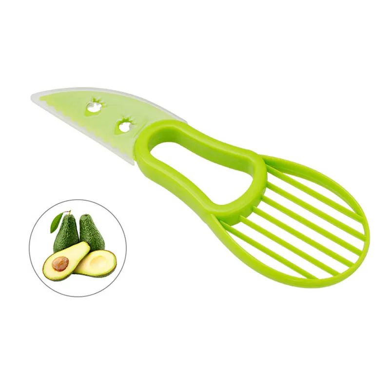 

3-in-1 Fruit Corer Fruit Cutter Pulp Separator Plastic Knife Avocado Slicer Vegetable Tools 1 Pc Kitchen Gadgets