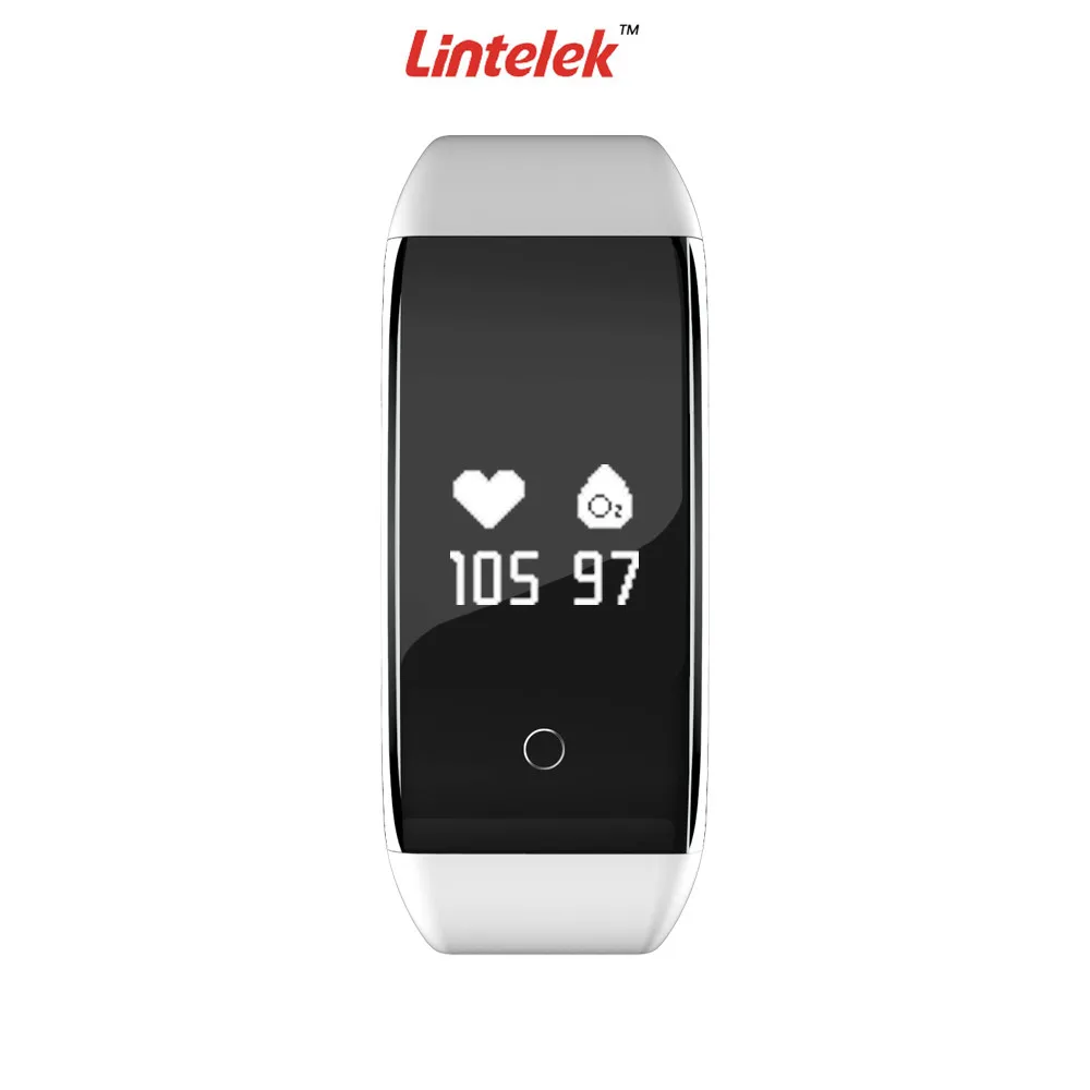 Lintelek IP67 Водонепроницаемый шагомер V9Silver-rimmed Smart крови Давление монитор сердечного