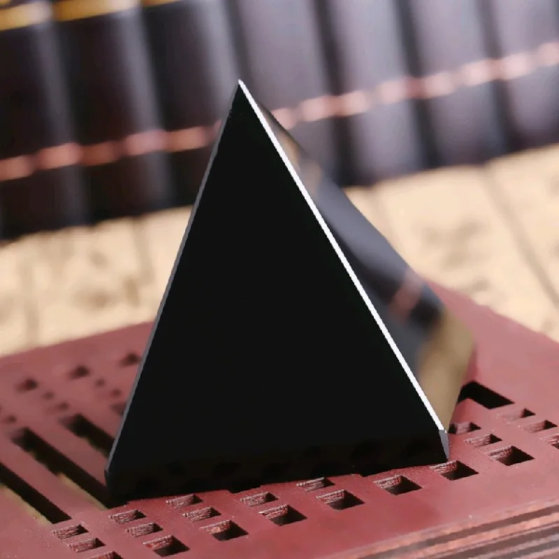 Целительная Пирамида Кристалл ремесла черный натуральный обсидиан кварц кристалл подарок домашний декор красивая блестящая поверхность Прямая поставка 20