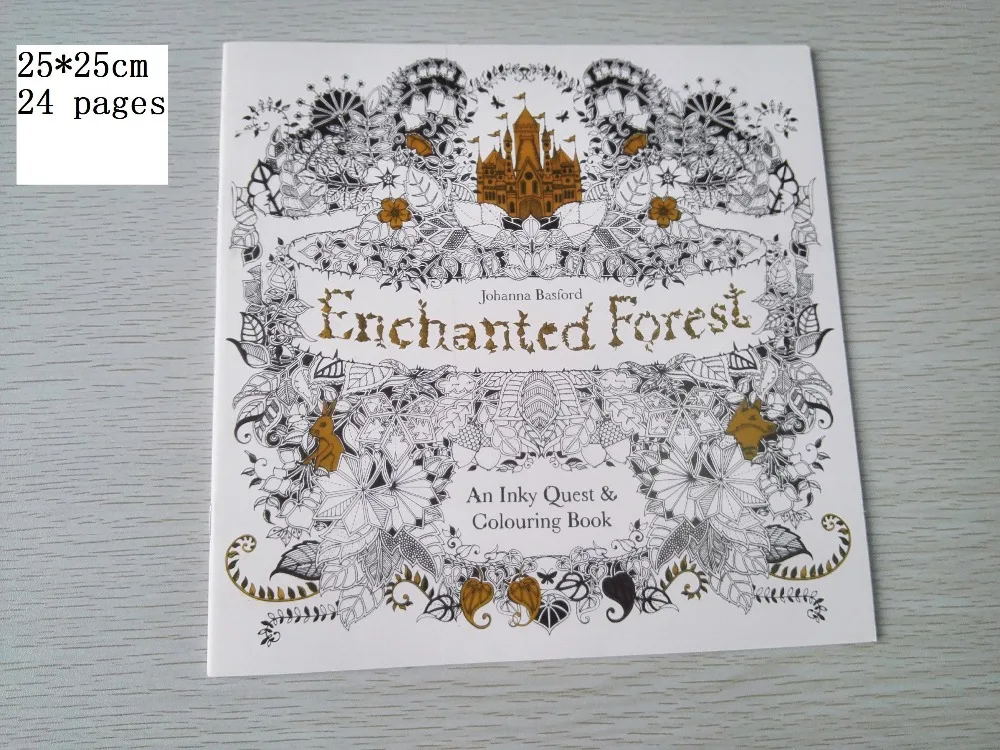 Английский Edition Enchanted Forest раскраска 24 страницы Secret Garden стили для взрослых снять стресс Живопись Рисунок книги