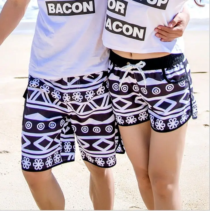 

Couple Swimwear Board Shorts Women & Mens Boardshorts Bermuda Surf Swimming Shorts Swim Trunks Beach Sports Suit Quick Dry Short