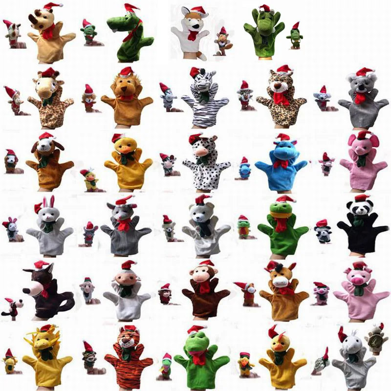 

Retail 29 Animals Christmas Hand Puppets Finger Puppet Set Xmas Muppets For Baby Kids Toy Story Talking Props Multiple Optionals