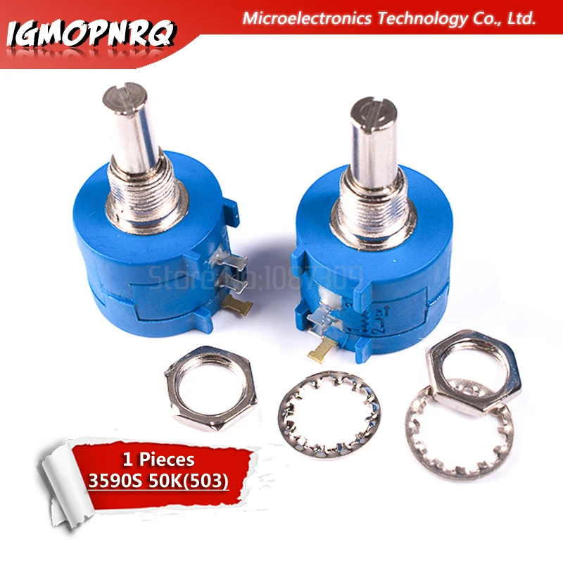 Ohm Precisão Multiturn Potenciômetro 10 Anel Ajustável Resistor 5pcs 50 3590s-2-503l 3590s k
