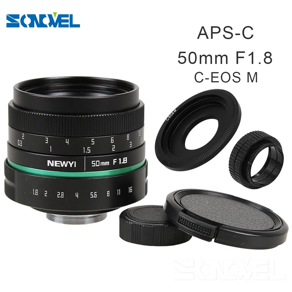 Объектив 50 мм f1.8 для зеркальных камер Canon EOS M M2 M3 M5 M6 M10 M100|c mount|50mm f1.8for canon eos |