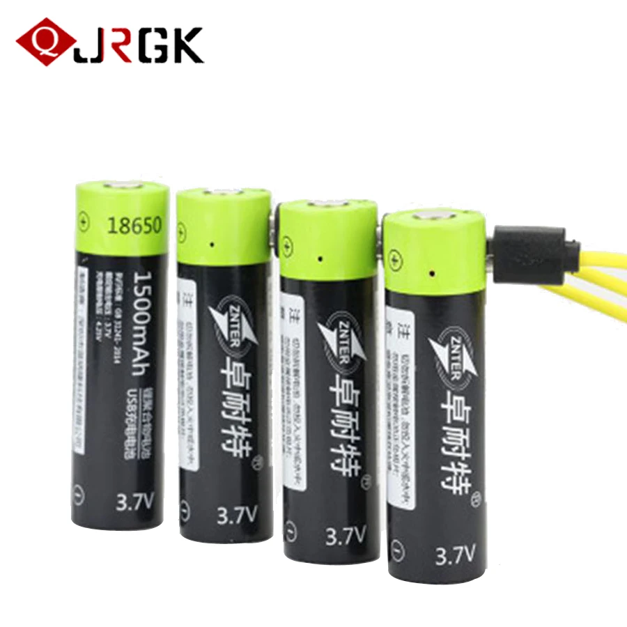 

18650 3.7v battery Rechargeable battery 1500mAh Fireproofing Lithium Li-ion Polymer Batteries Charged By Micro USB Cable