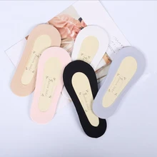 Женские хлопковые невидимые носки для балерины; 5 цветов