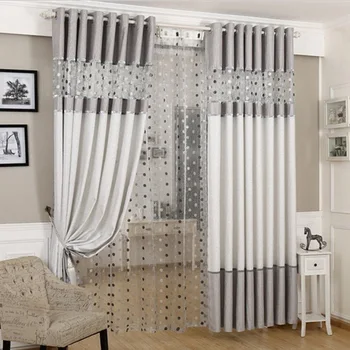 

Luxury stitching embroidery yarns blackout curtains bedroom finished curtain fabric living room window curtain