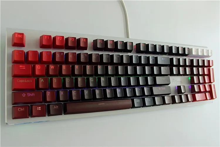 MP 104 ключи утолщение PBT двойной выстрел подсветка красный градиент Keycap OEM профиль для проводной USB механическая клавиатура