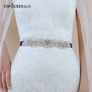 

TOPQUEEN S375-S Royal Medal Craft Elegant Bridal Belt for Wedding Dress Handmade Wedding Belt Fast Delivery