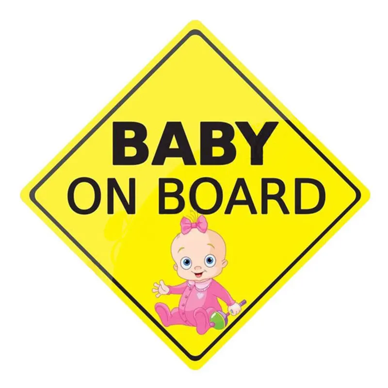 BABY ON BOARD Car Sticker Cute Reflective Decals Warning Signs PVC Car