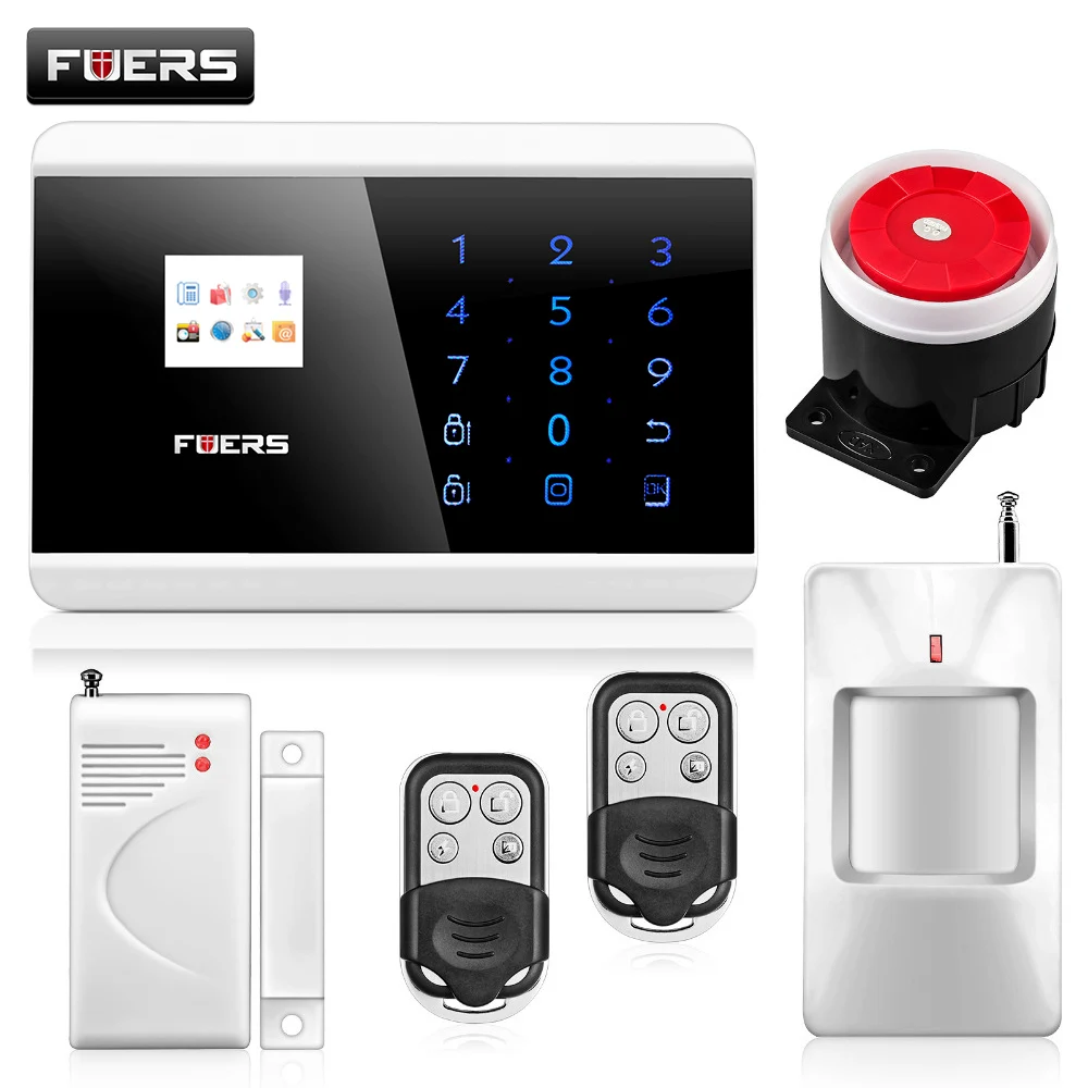 Android or IOS APP GSM Alarm System Latest DIY Touch keypad TFT color