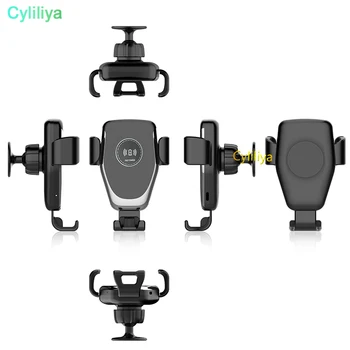 

100pcs Qi Gravity Wireless Charger For iPhone 10W Fast Wireless Car Charger Charging Pad For Samsung S9 Car Holder Charger