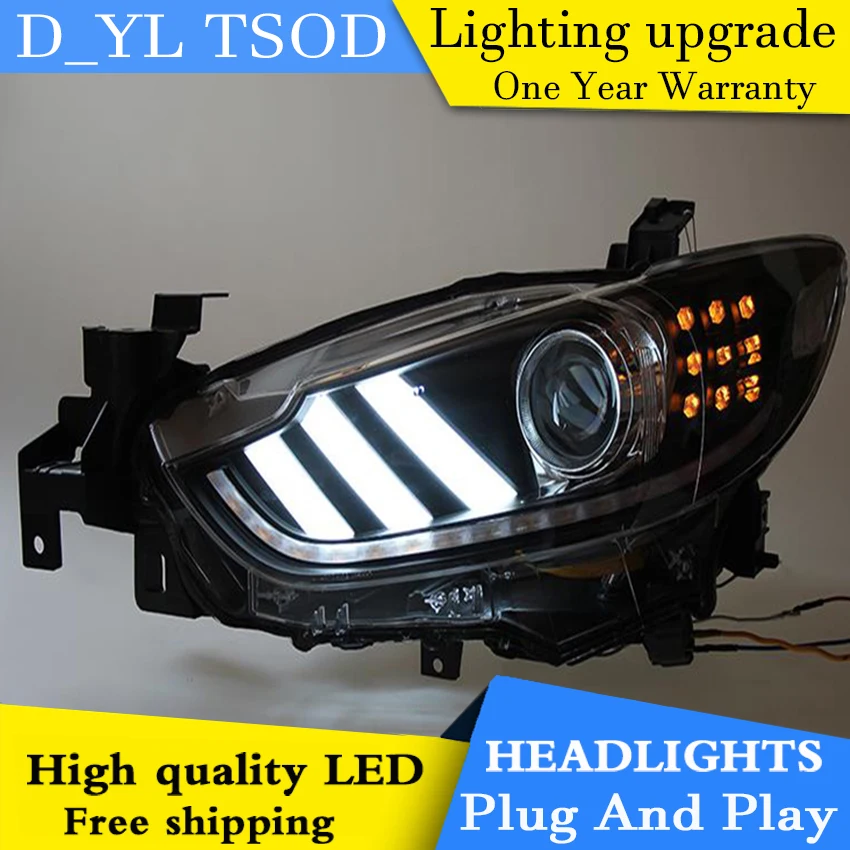 D_YL For Mazda Atenza headlights 2014-2015 with LED DRL and xenon bulb double-lights lens External lights products accessories | Автомобили