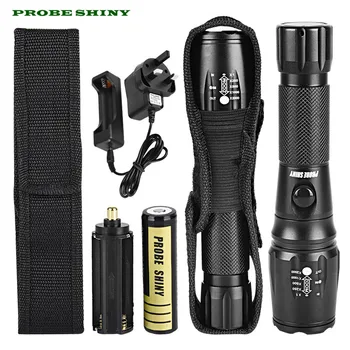 

HOT!!! G700 LED Zoom Flashlight X800 Military Lumitact Torch 18650 Battery Charger UK Plug Free Shipping #NO25