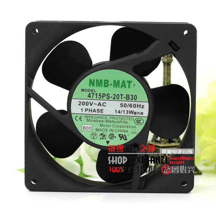 NMB 4715PS-20T-B30 AC Cooling fan AC200V 14/13W 120*120*38MM 2pin #M4506 QL 