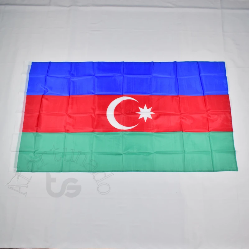 

azerbaijan 90*150cm flag Banner Free shipping 3x5 Foot National flag for meet,Parade,party.Hanging,decoration