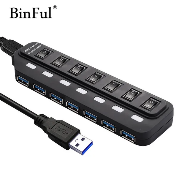 Best Price BinFul USB HUB 3.0 Super Speed 5Gbps 7 Ports USB 3.0 HUB USB Splitter With On/Off Switch Platooninsert For Computer Peripherals Best Price BinFul USB HUB 3.0 Super Speed 5Gbps 7 Ports USB 3.0 HUB USB Splitter With On/Off Switch Platooninsert For Computer Peripherals